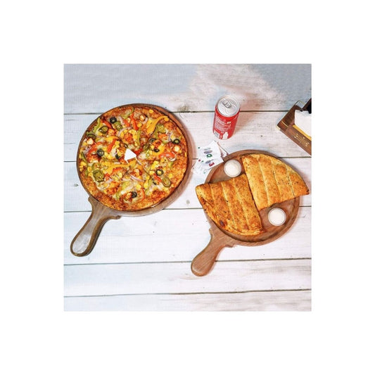 Sheesham Wood Pizza serving platter with Handle 11" and 14"